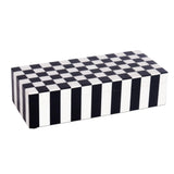 Black White Resin Inlay Decorative Storage Box - 7 Sizes: 8x6x1.5