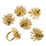 Bee Metal Napkin Rings: Ivory