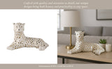 Figurine White/Gold Ceramic Leopard Lying Down, 10 in.