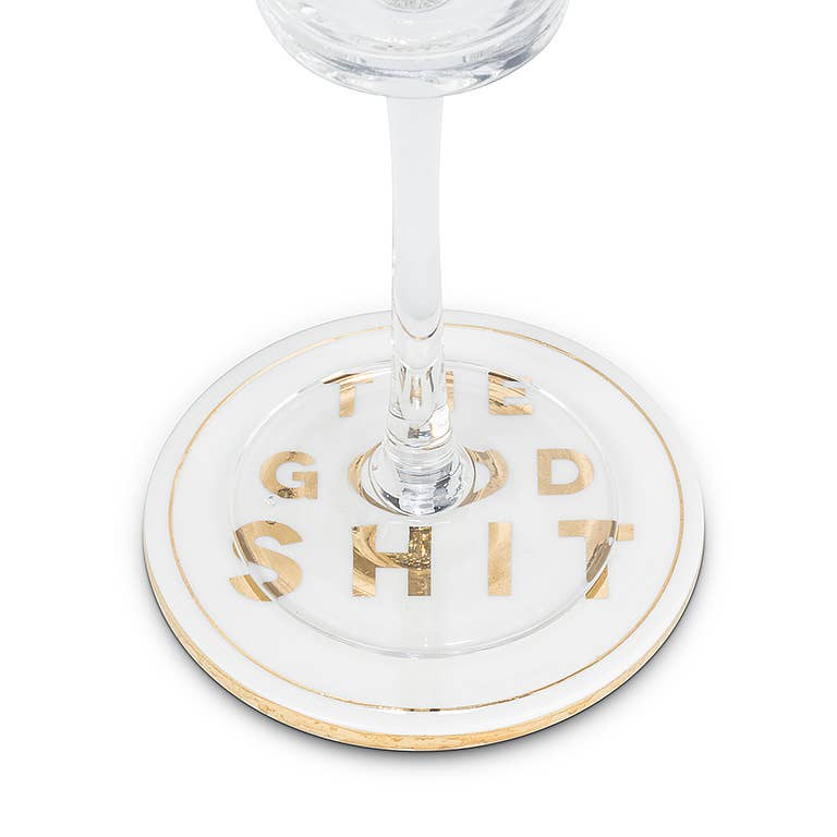 The Good Shit Ceramic Coasters, Set of 2