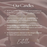 Elegant Soy Vase Candle: Sculptural Striped Column Candle: Cream / Small