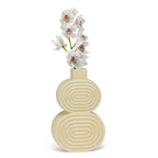 Ridged Double Oval Ceramic Vase