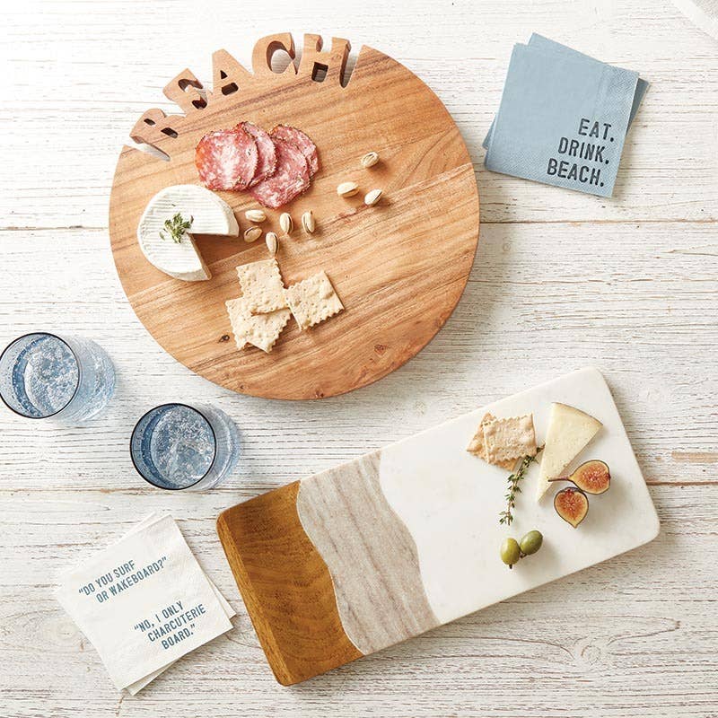 Face to Face Serving Board - Marble + Wood