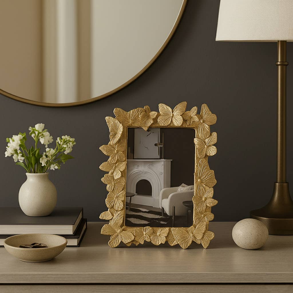 Gold Butterfly Border Picture Frame, 4x6