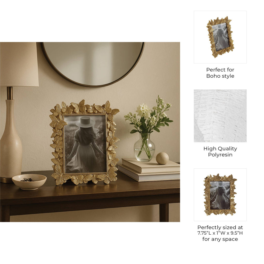 Gold Butterfly in Bloom Picture Frame, 5x7