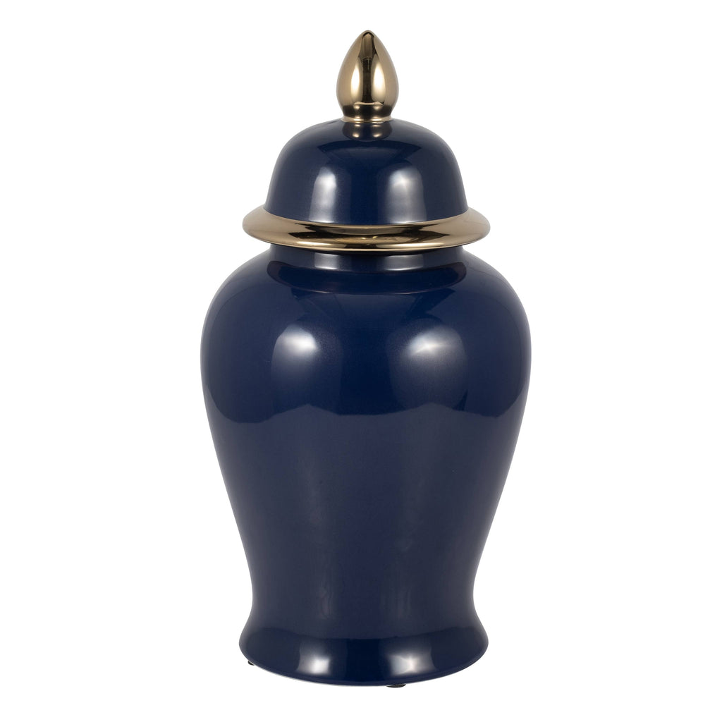 Navy and Gold Glossy Lidded Jar