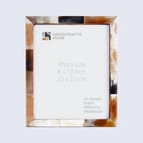 Picture Frames Essence Pattern Horn Inlay Collection in 4 Sizes, White: 8x10
