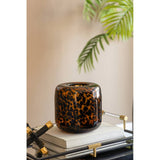 7.9x7.9" Amber Leopard Glass Vase
