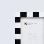 Black and White Dash Resin Inlay Frame, 8x10, Set of 2