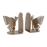 Bookends Set of 2 - Gold Metal Decorative Butterfly, 6 in.