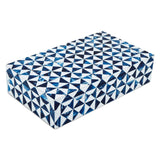 Marquet Indigo Blue White Resin Inlay Storage Box ( 8 Sizes): 10x2.5x1.5