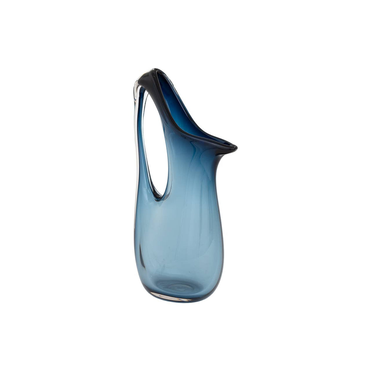 Carmichael Hand-Blown Blue Glass Pitcher