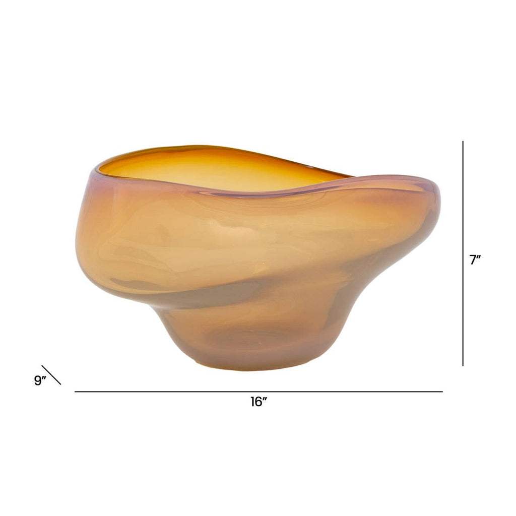 Huxley Amber Art Glass Bowl