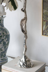 D6.5x25" Silver Drift Taper Candle Holder