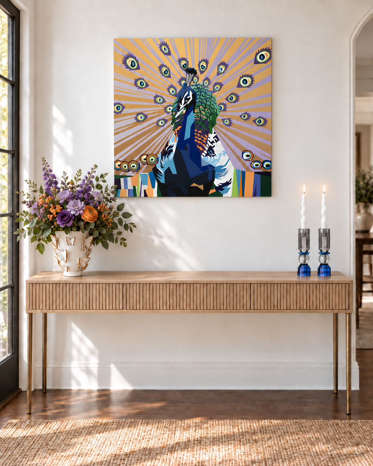 Porcelain Vase with Gold Butterflies, Large