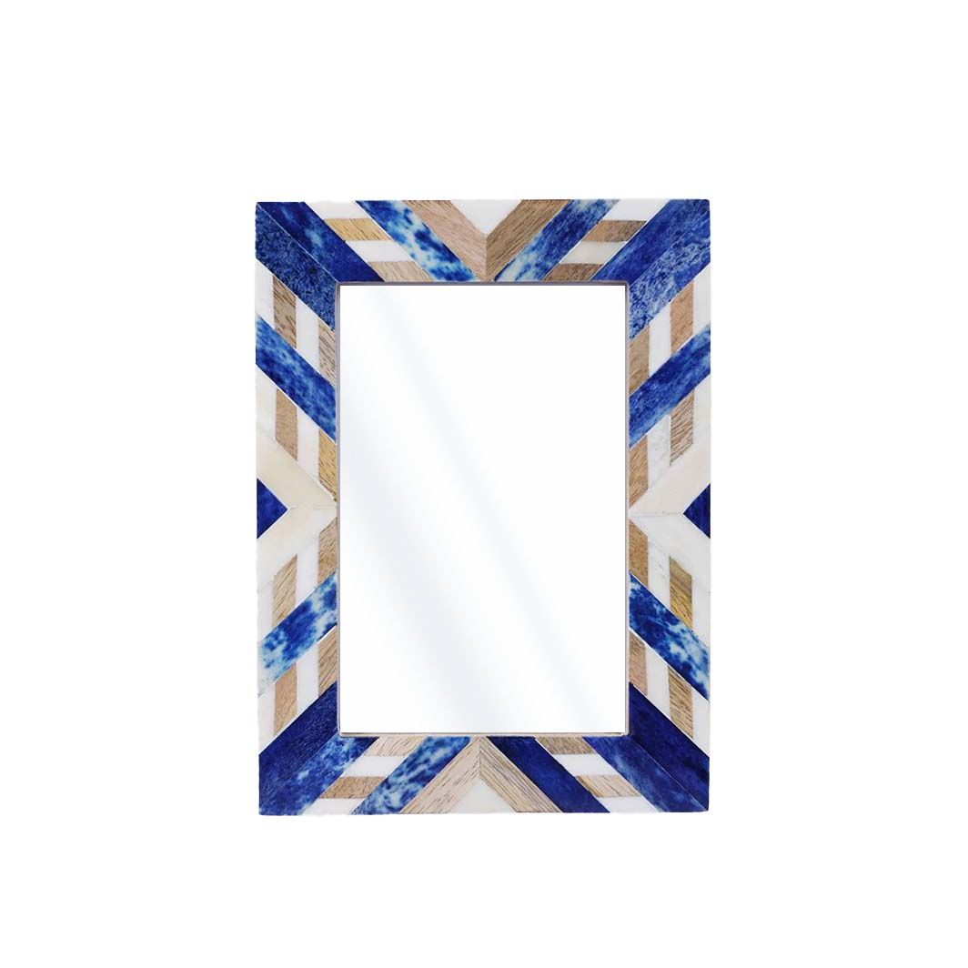 Blue Chevron Inlay Frame, 5x7
