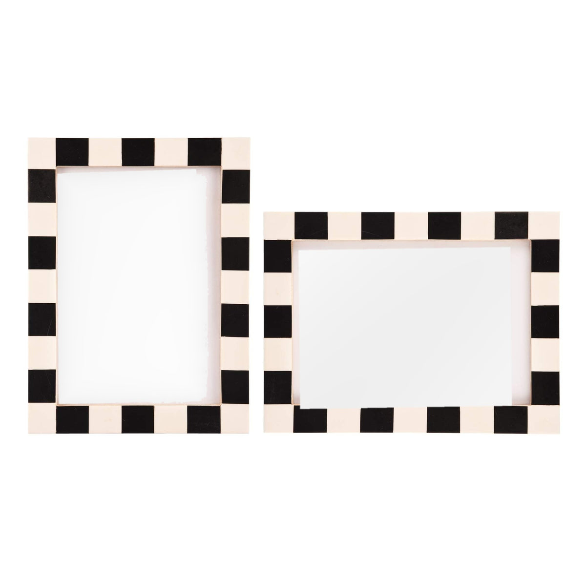 Black and White Dash Resin Inlay Frame, 8x10, Set of 2