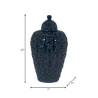 Blue Chain Texture Lidded Jar