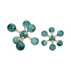 Green Crystal Jack Bookends, Set of 2