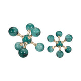 Bookends Set of 2 - Green Crystal/Metal Jack, 7 in.