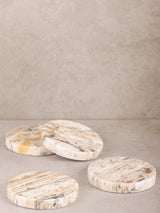 Tasmania Travertine Onyx Coasters — Set of 4
