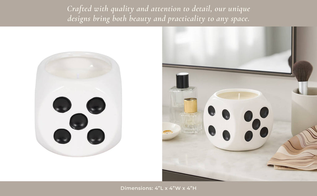 Tobacco Scented Ceramic Dice Candle