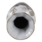 Brown and White Bird and Vine Vase
