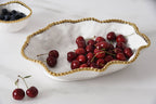 Golden Salerno White and Gold Serving Bowl