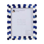 Scalloped Bone Inlay Frame, Brown and White, 5x7
