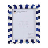 Picture Frames Scalloped Pattern Bone Inlay Collection, Blue: Blue-White / 8x10