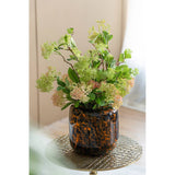 7.9x7.9" Amber Leopard Glass Vase
