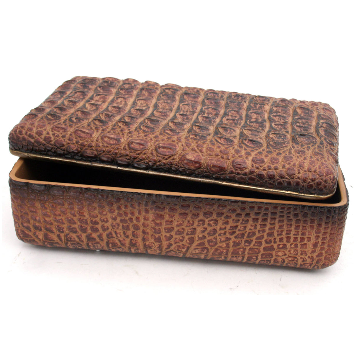 Brown Crocodile Skin Box