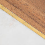 Bookends Set of 2 - White Marble Wood and Brass, 5 in.
