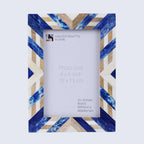 Blue Chevron Inlay Frame, 5x7