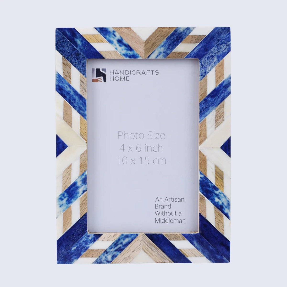 Blue Chevron Inlay Frame, 5x7