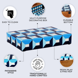 Patisserie Modern Blue Resin Inlay Storage Box ( 7 Sizes ): 8x6x1.5