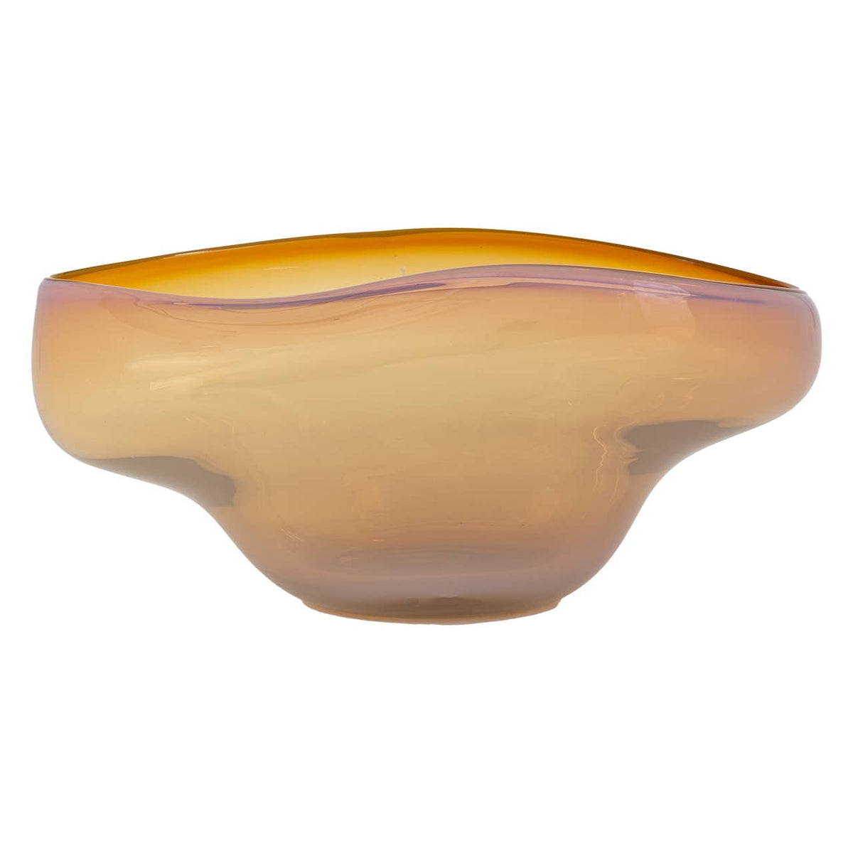 Huxley Amber Art Glass Bowl