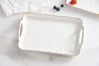 Portofino White and Gold Small Tray with Handles