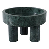Decorative Bowl - Green Marble Modern Tripod Legs, 6 in.