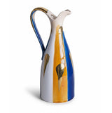 5.5x5x12.5" Ceramic Pitcher Vase w/ Abstract Multicolored