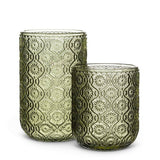Daisy Tumbler-Olive-3.5"H(10oz) - Set of 2