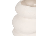 White Wavy Stacked Ripple Vase