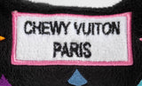 Black Monogram Chewy Vuiton Bone Squeaker Dog Toy: Small / Mini