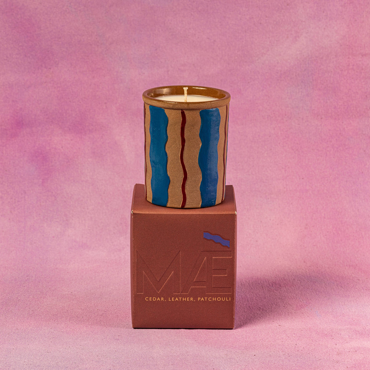 Red Wave Sand-Textured Candle, Cedar Patchouli
