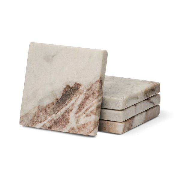 Square Marble Coasters, Set of 4