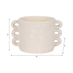 White Arch Handle Round Planter