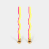 Wiggle Candles - Yellow & Pink (2 Pack) - 11" Vibrant Tapers