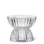 Clear Ridged Glass Candle Holder, Small