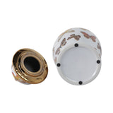 Decorative Jar- White/Gold Ceramic Tall Butterflies, 14.5in.