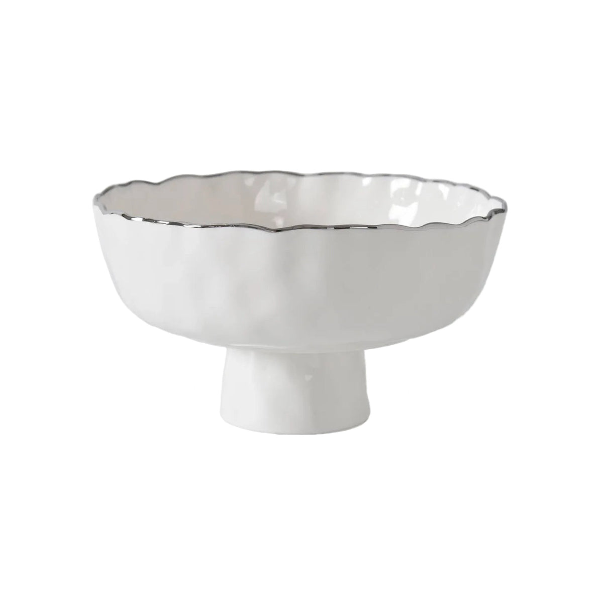 Portofino Plata White Medium Footed Bowl
